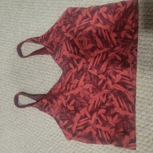 Red Patterned Sports Bra